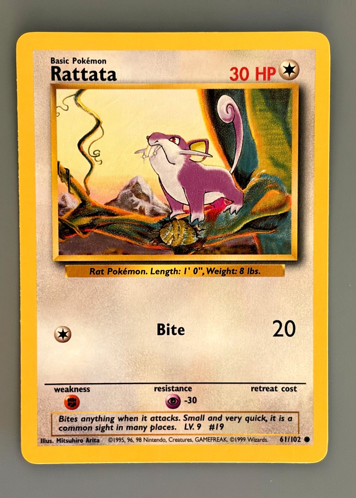 Rattata 61/102 (Base Set) - Common, front