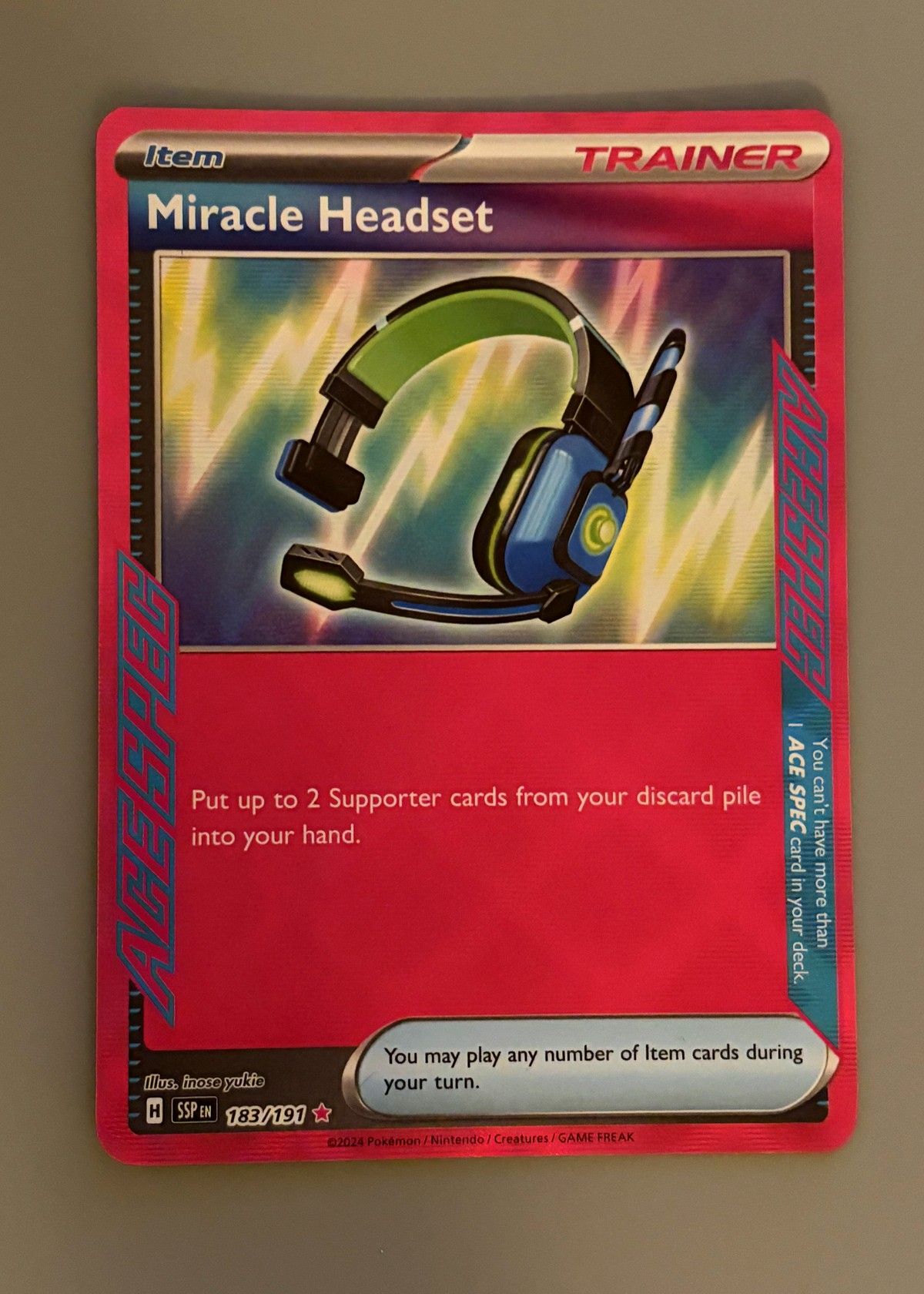Miracle Headset 183/191 (Surging Sparks) - Ace Spec Rare, front