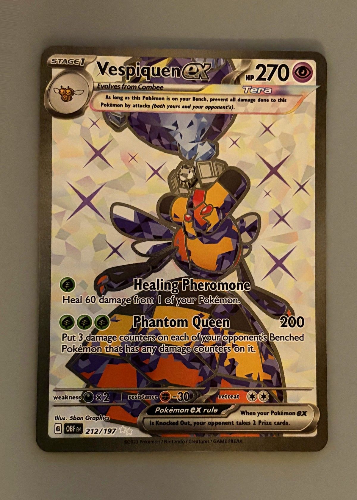 Vespiquen ex 212/197 (Obsidian Flames) - Ultra Rare, front