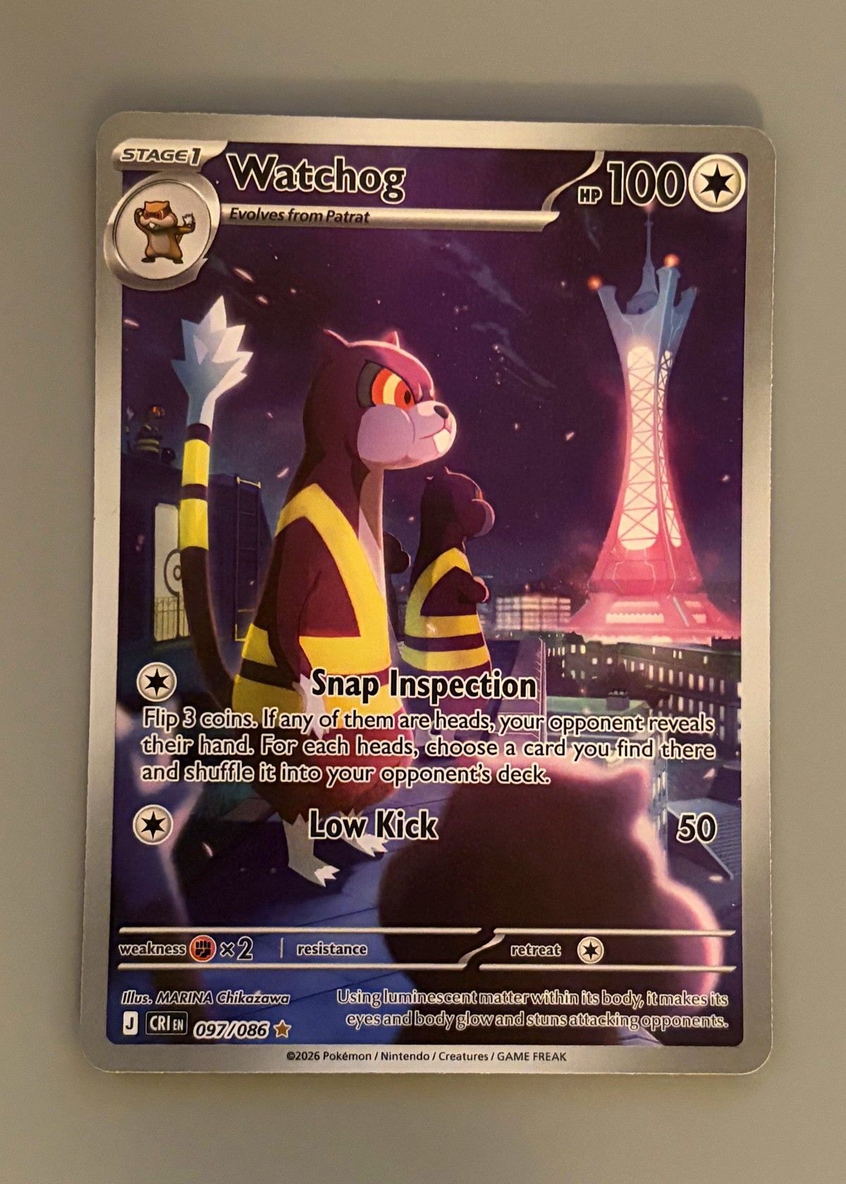 Watchog 097/086 (Chaos Rising) - Illustration Rare, front