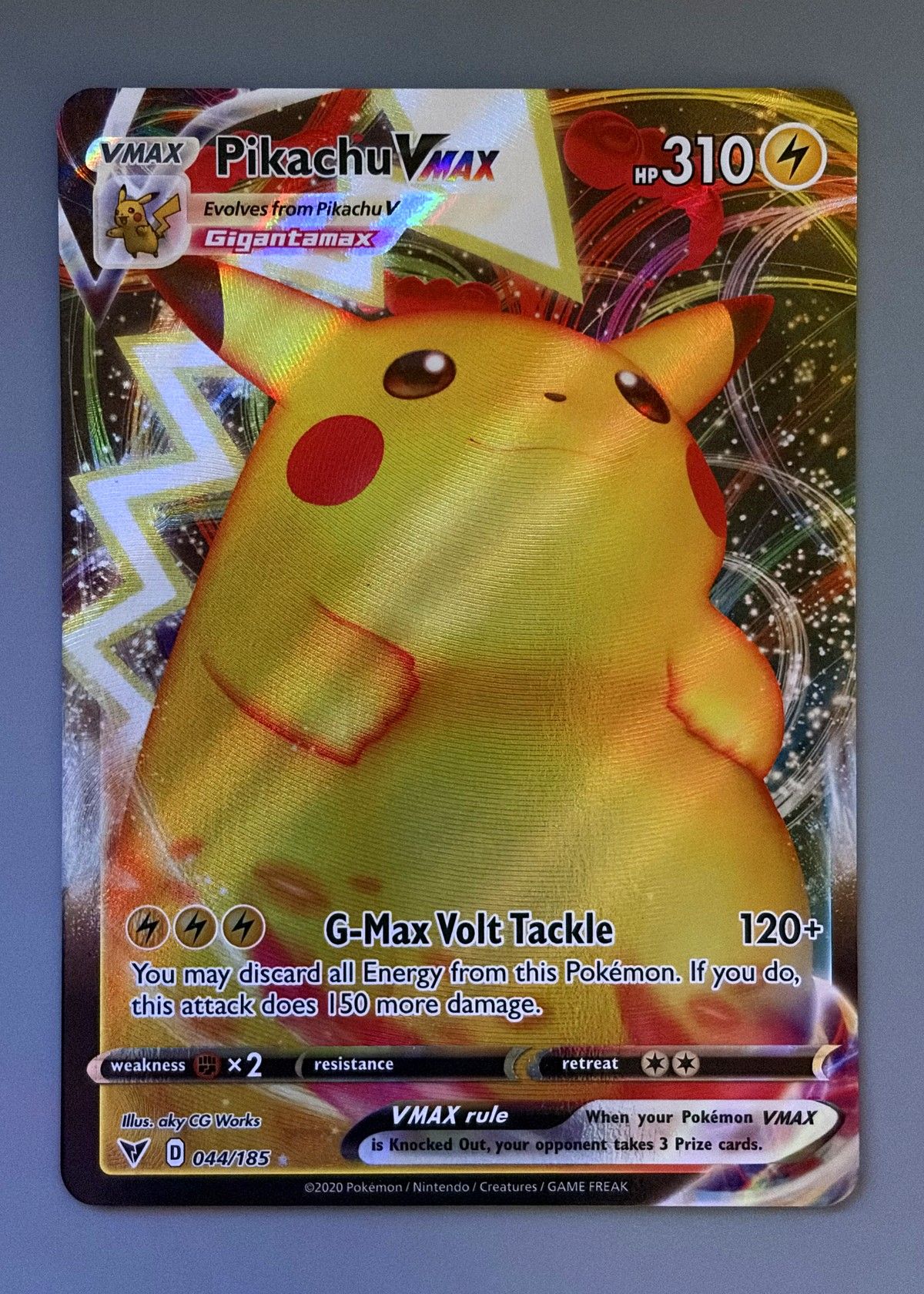 Pikachu VMAX 044/185 (Vivid Voltage) - Holo Rare Vmax, front