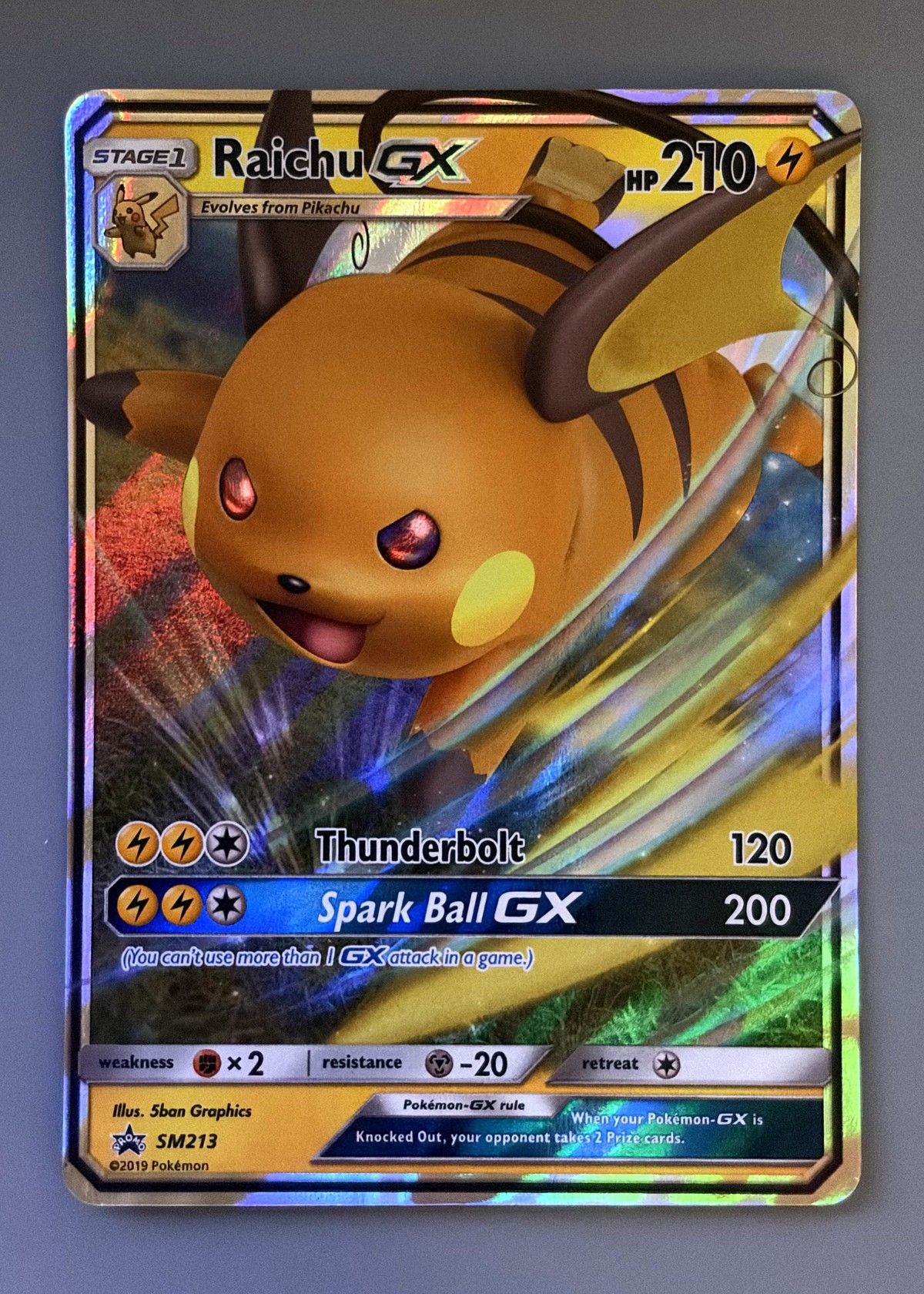 Raichu GX SM213 (SM Black Star Promos) - Promo, front