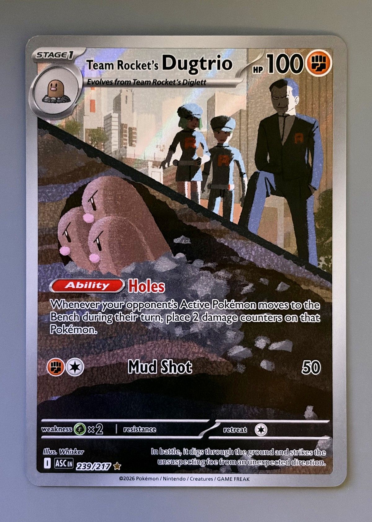 Team Rocket's Dugtrio 239/217 (Ascended Heroes) - Illustration Rare, front