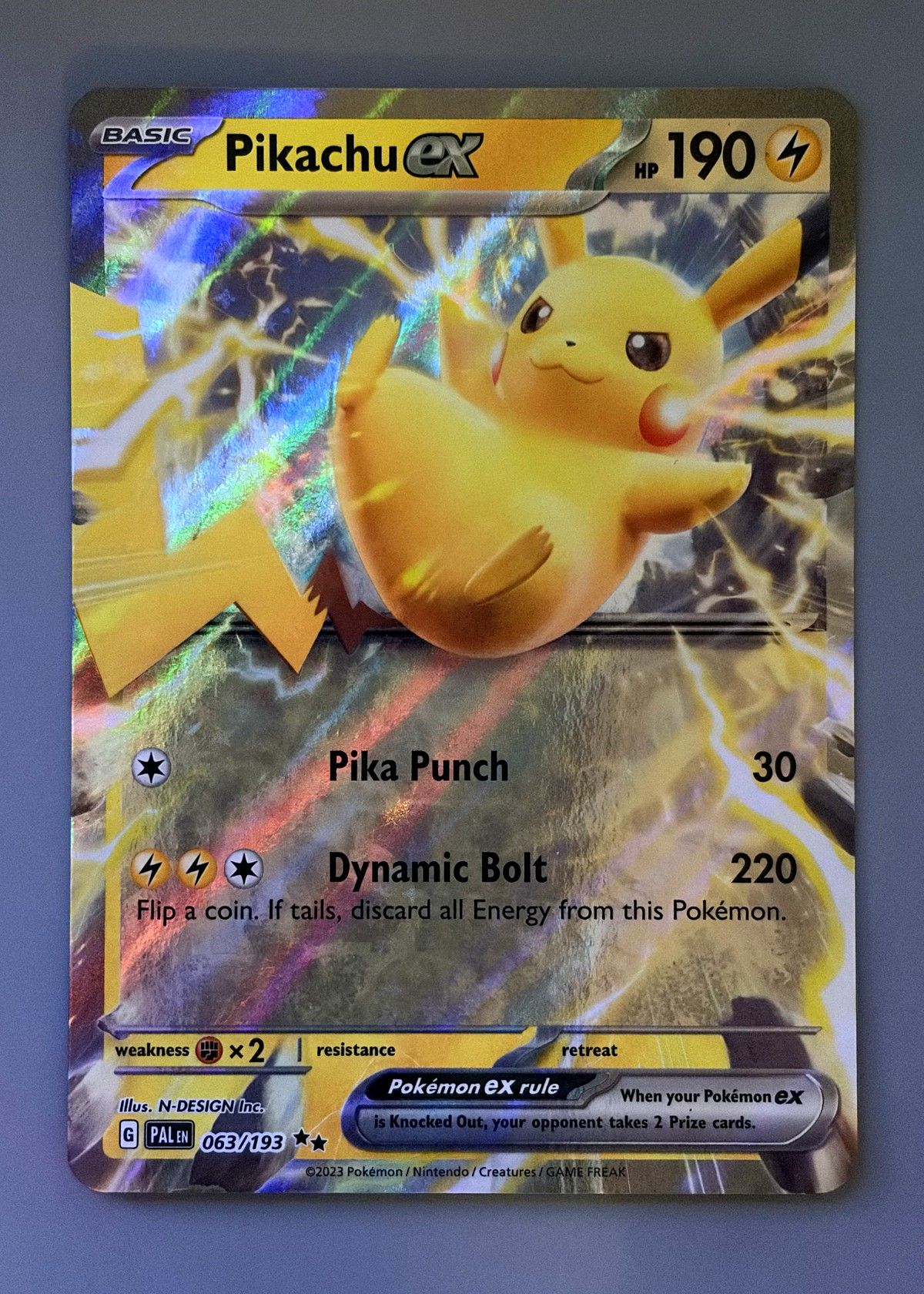 Pikachu ex 063/193 (Paldea Evolved) - Double Rare, front