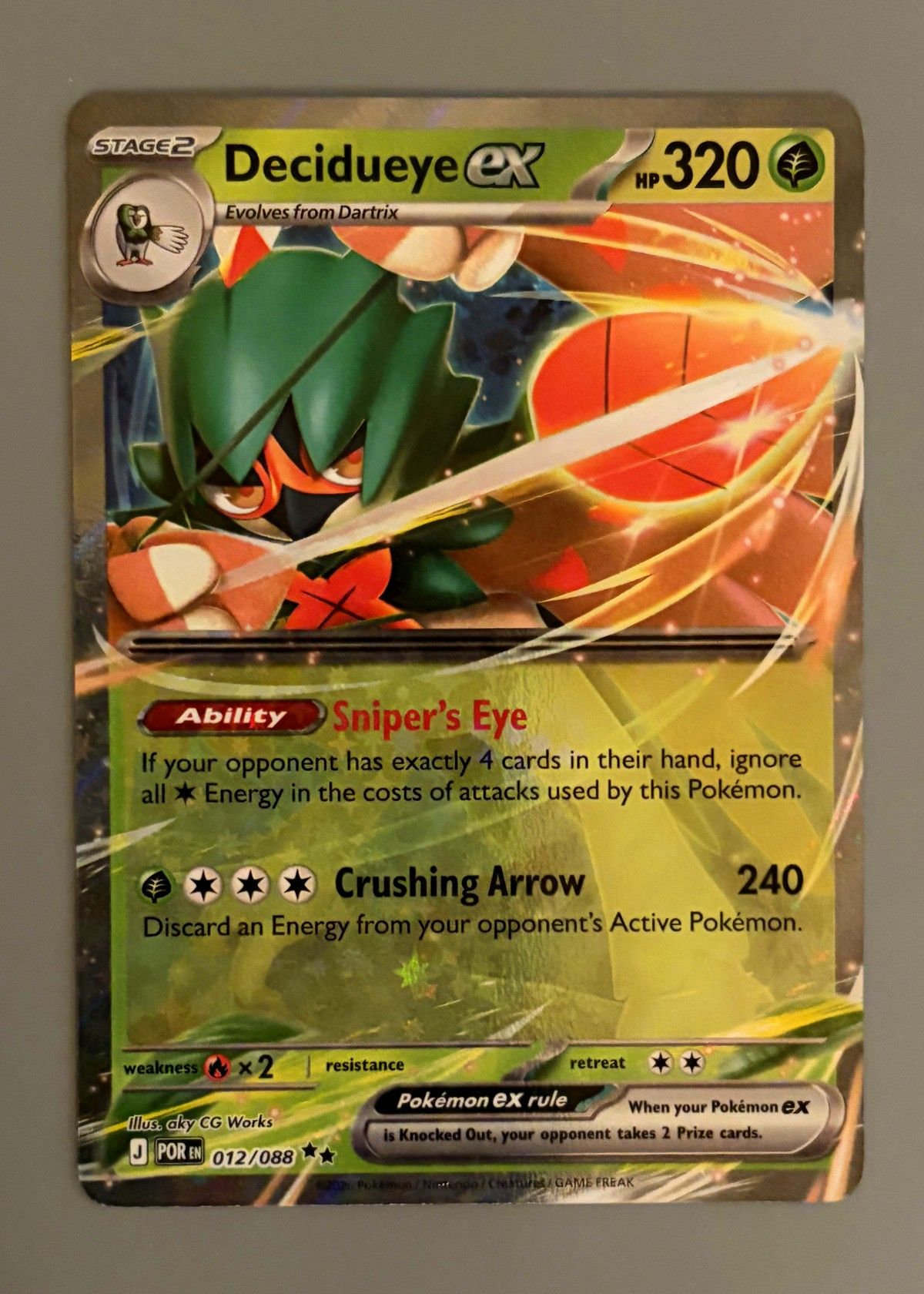 Decidueye ex 012/088 (Perfect Order) - Double Rare, front