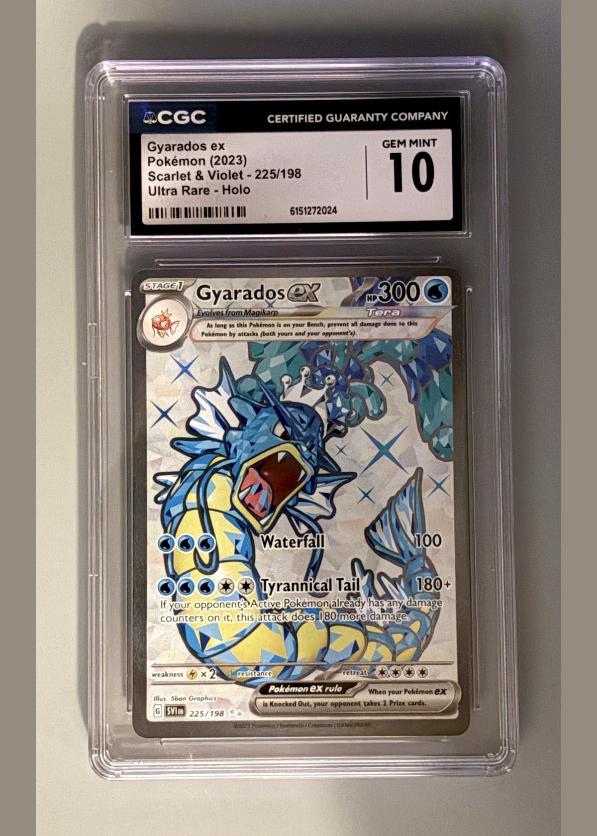 Gyarados ex 225/198 (Pokémon Scarlet & Violet) - CGC 10, front