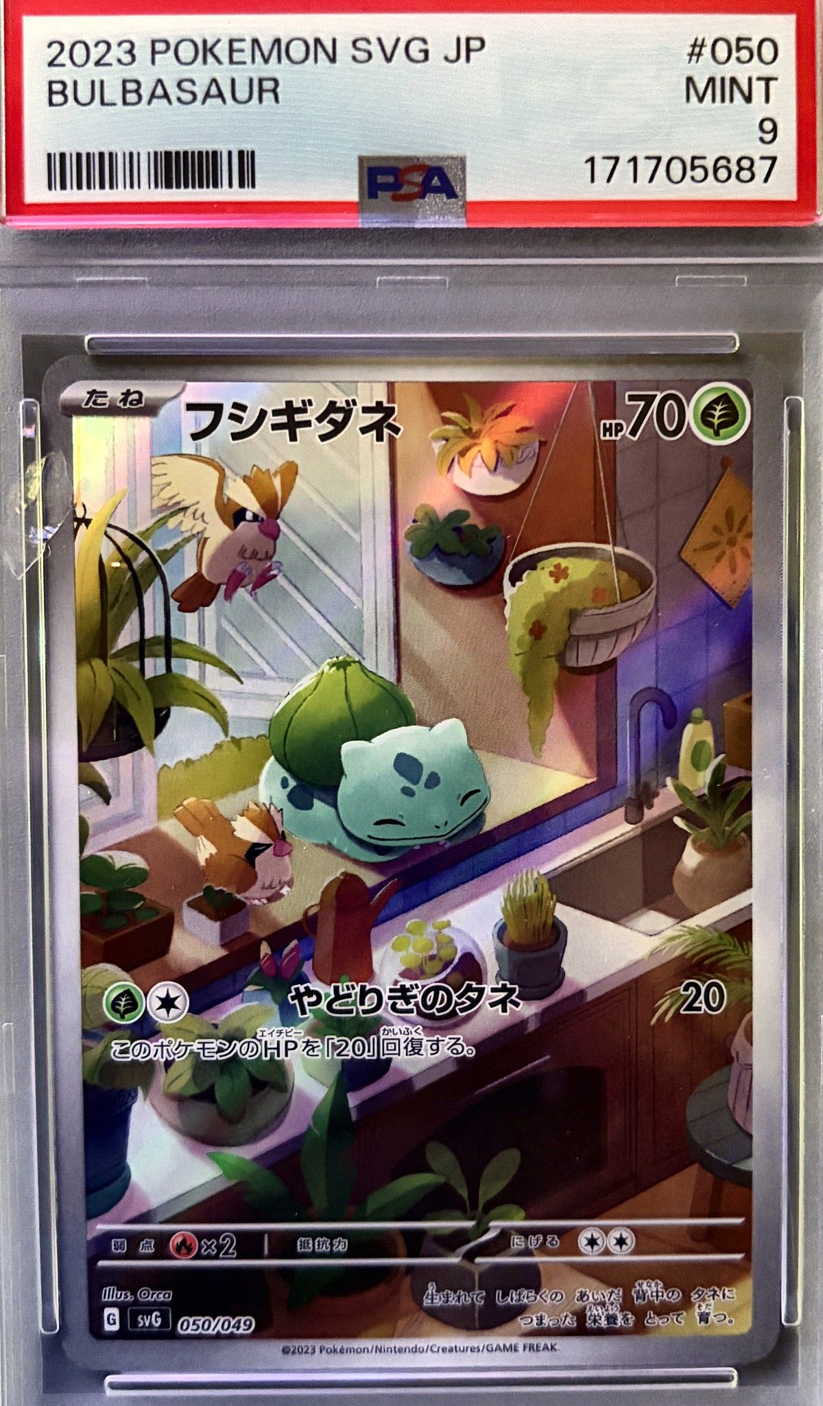 Bulbasaur 050 (2023 Pokémon Japanese Pokemon SVG JP) - PSA Mint 9, front