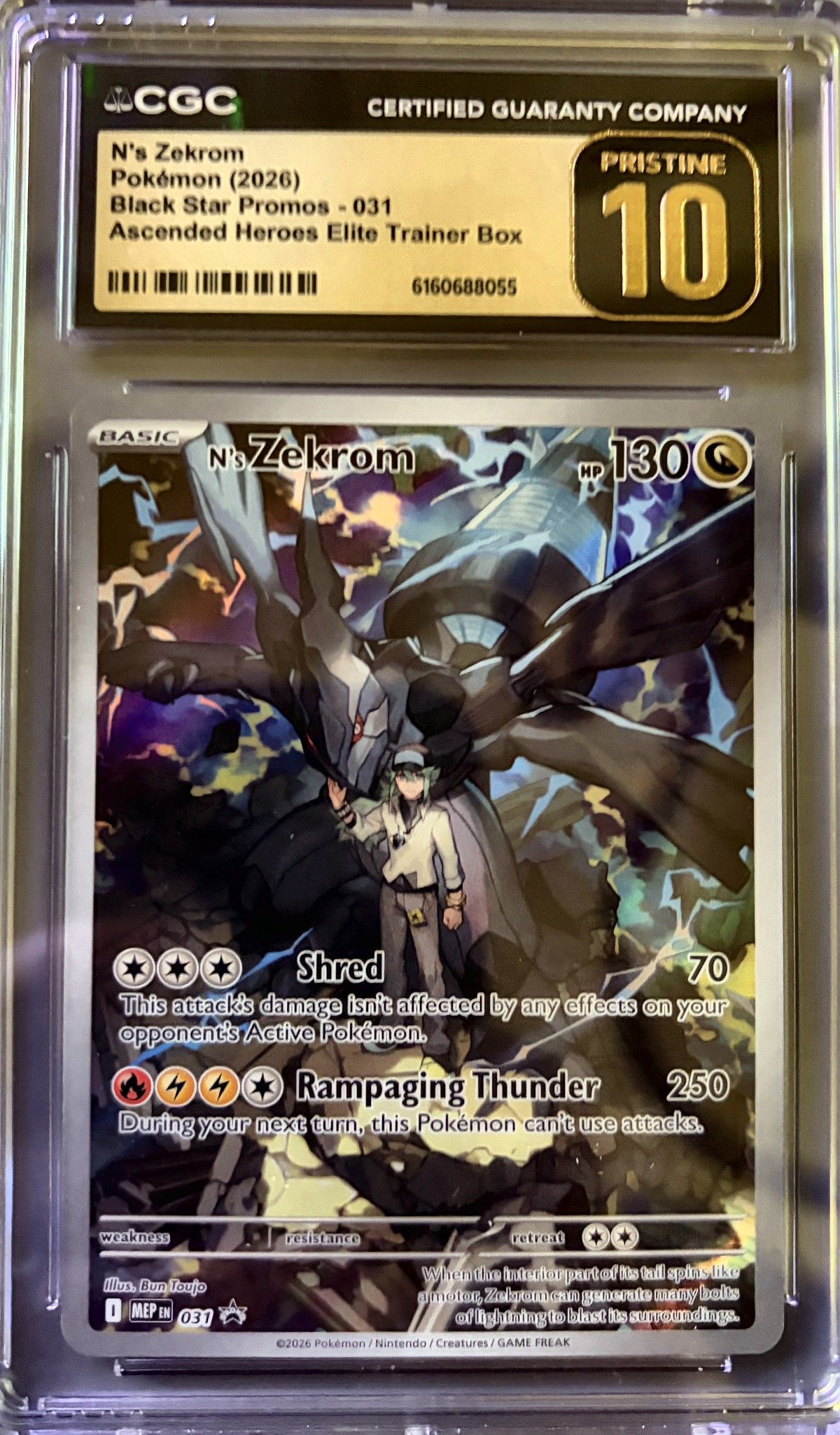 N's Zekrom 031 (2026 Pokémon English Black Star Promos) - CGC Pristine 10, front