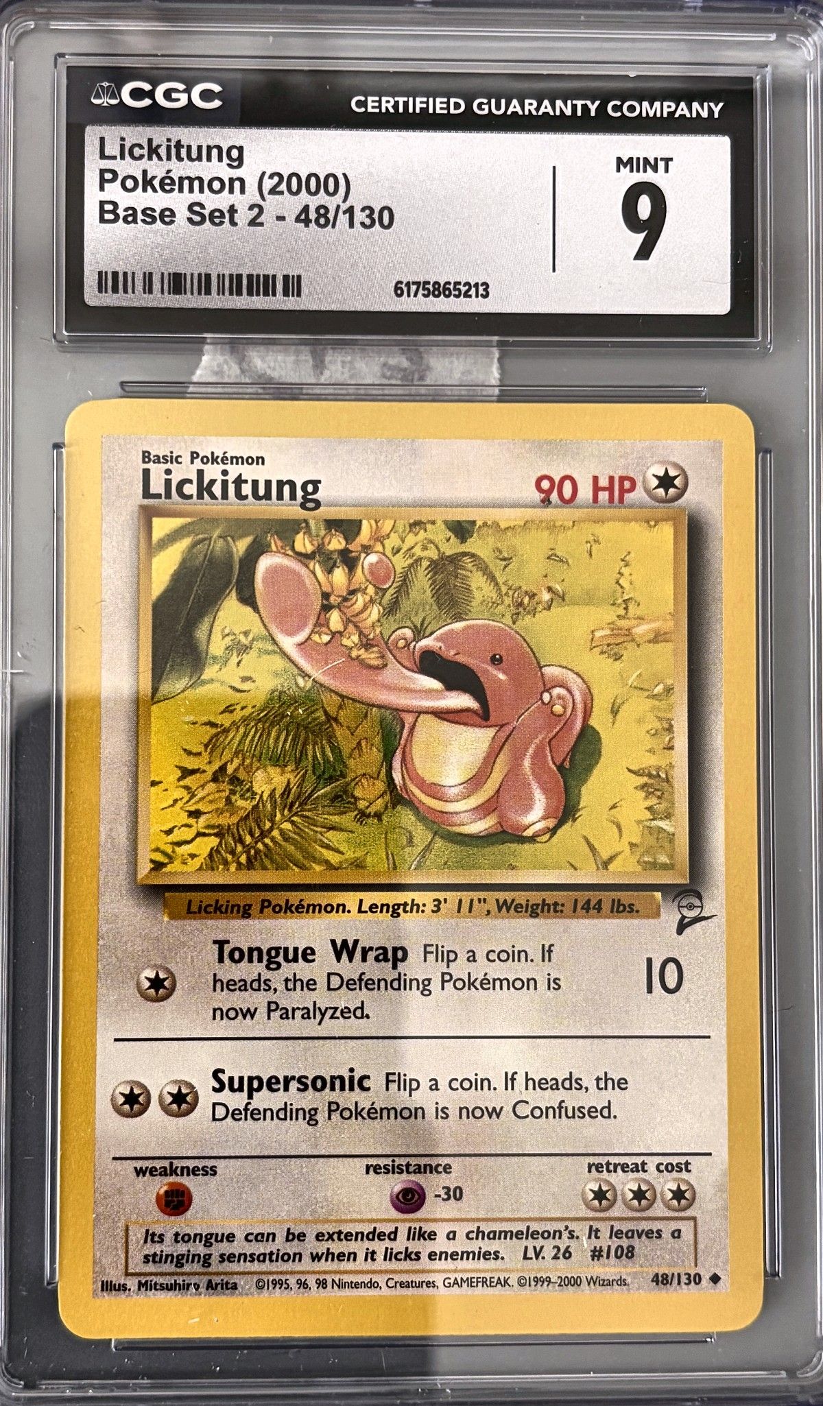 Lickitung 48/130 (2000 Pokémon English Base Set 2) - CGC Mint 9, front