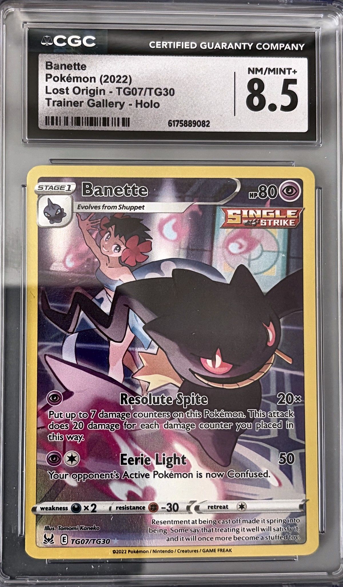Banette TG07/TG30 (2022 Pokémon English Lost Origin) - CGC Nm/Mint+ 8.5, front