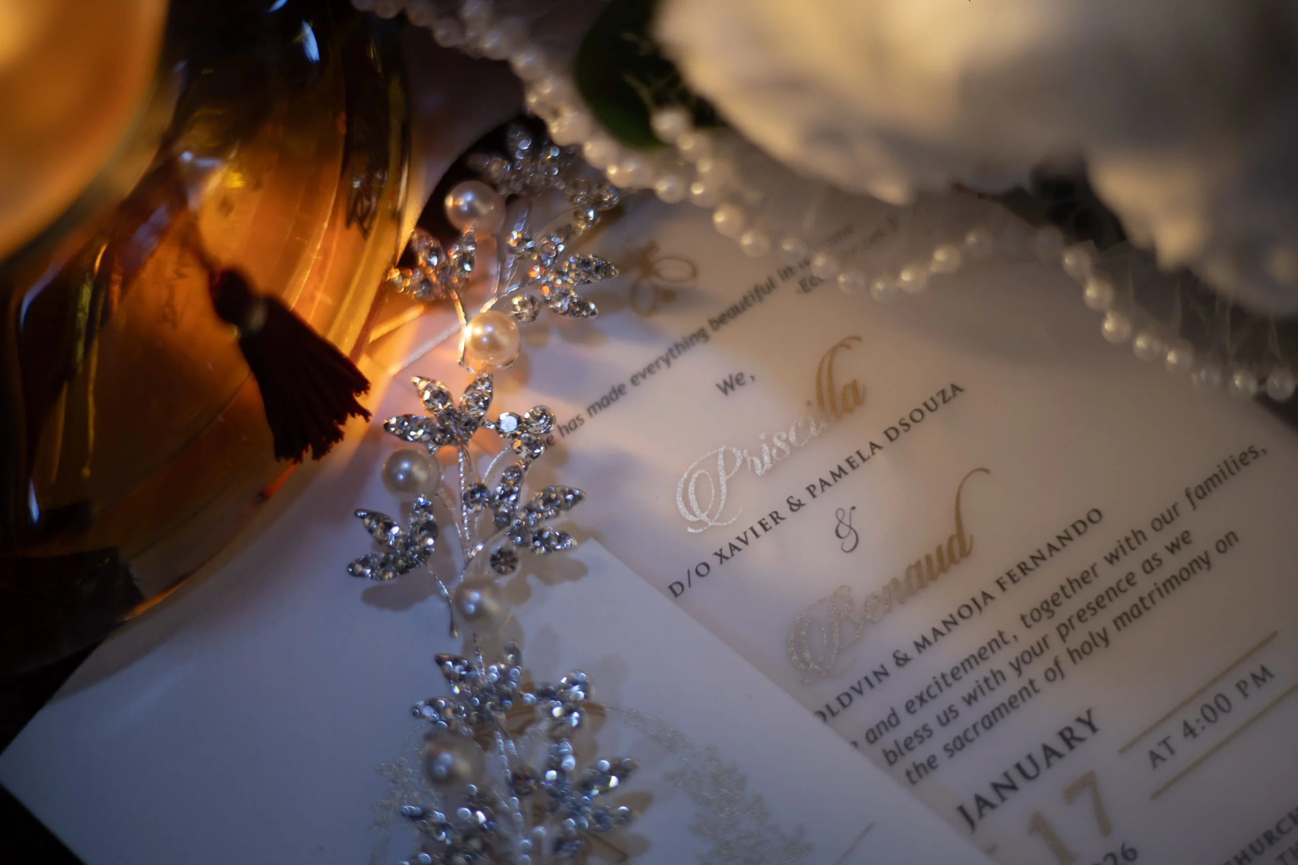 Wedding couple portrait in soft light