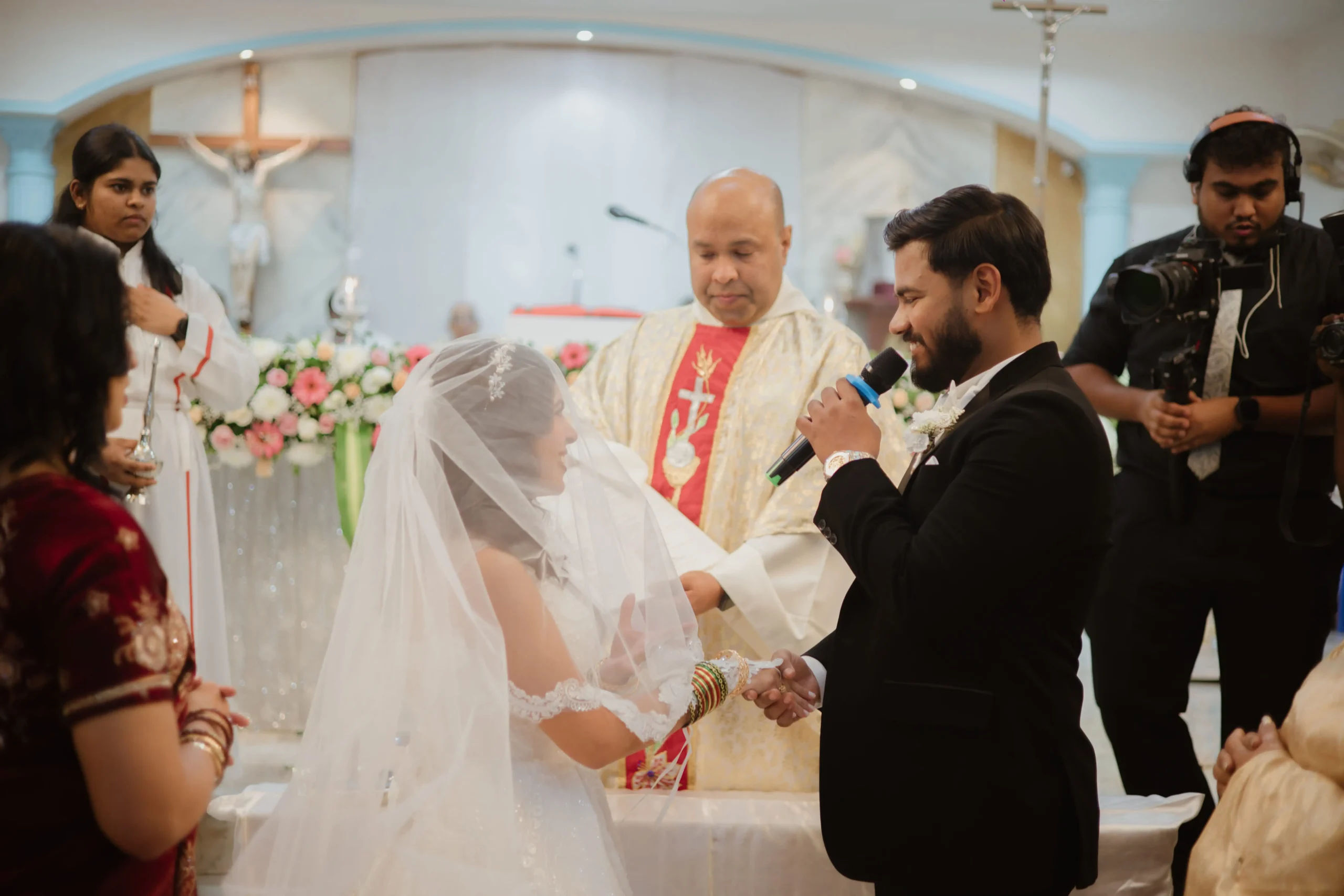 Bride and groom candid moment