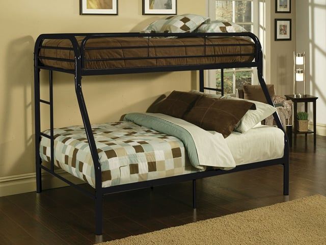 Black Metal Twin Full Bunk Bed Frame, Bunk Beds Sioux Falls Sd