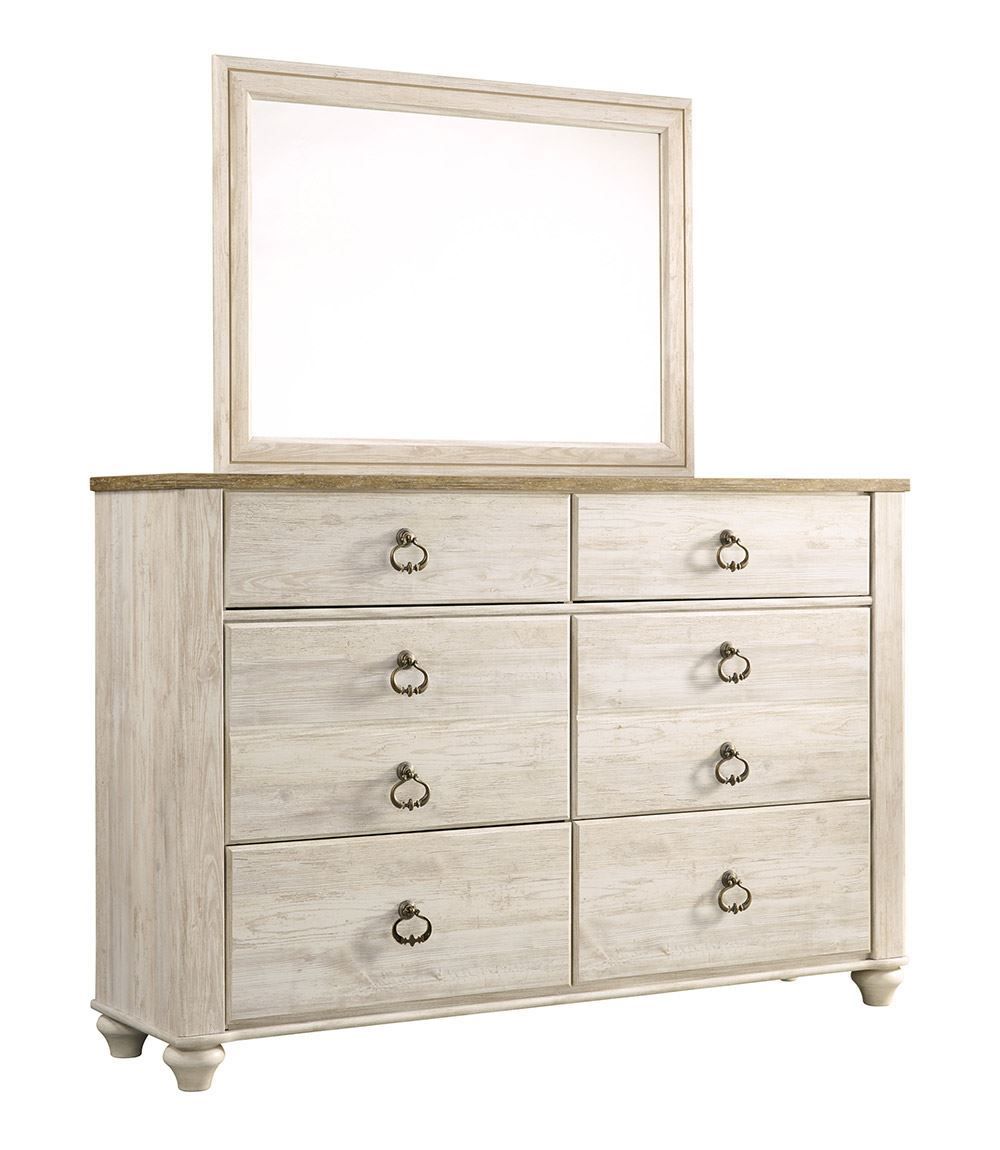Willowton Youth Dresser And Mirror Set The Furniture Mart