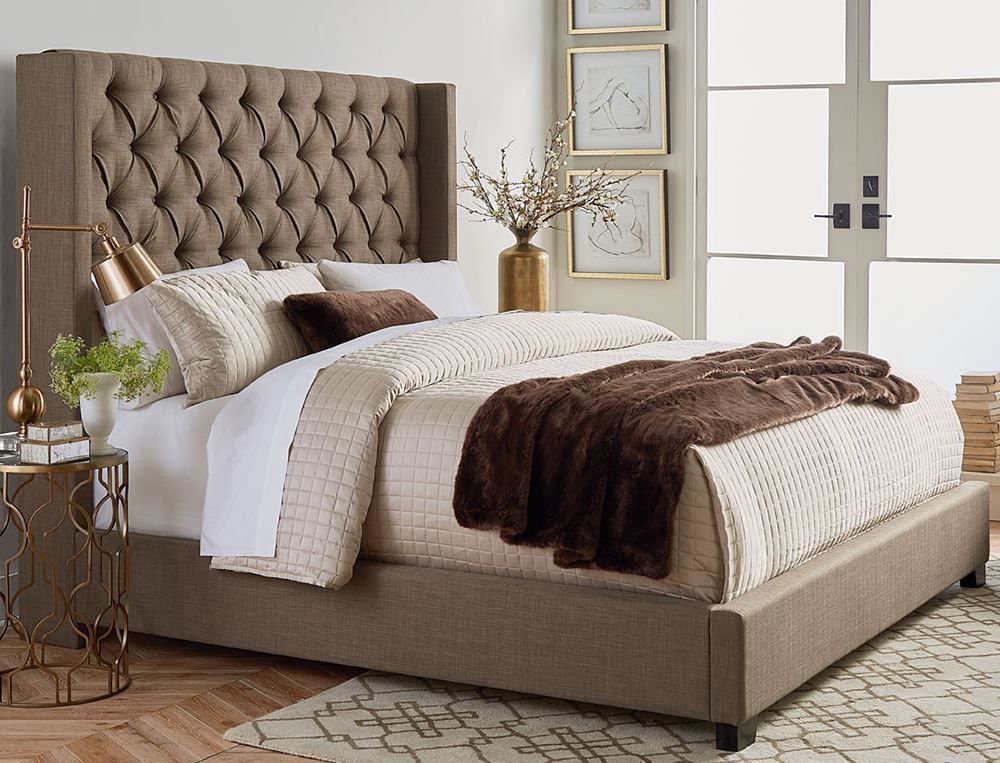 Westerly Brown Upholstered King Bed Set