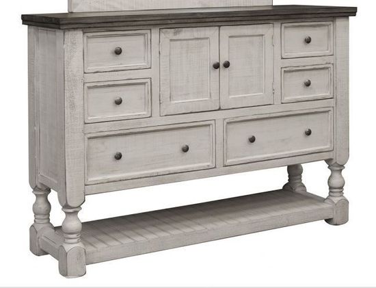 Stone Six Drawer Two Door Dresser The Furniture Mart