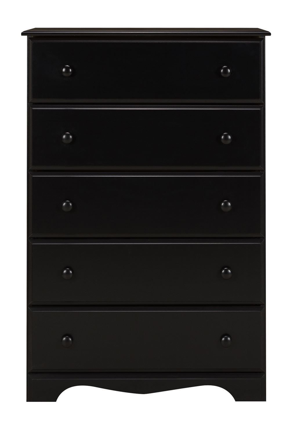 Black Five Drawer Chest Unclaimed Freight Furniture