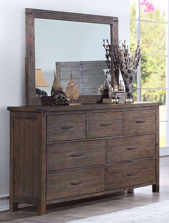 Galleon Walnut Dresser And Mirror The Furniture Mart