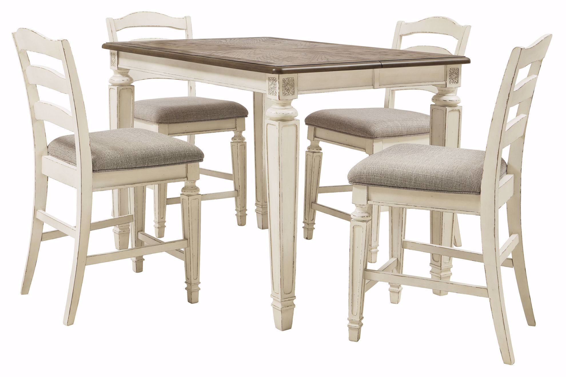Realyn Square Counter Table 4 Stools The Furniture Mart