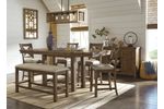 Picture of Moriville Counter Table with Four Stools and Bench