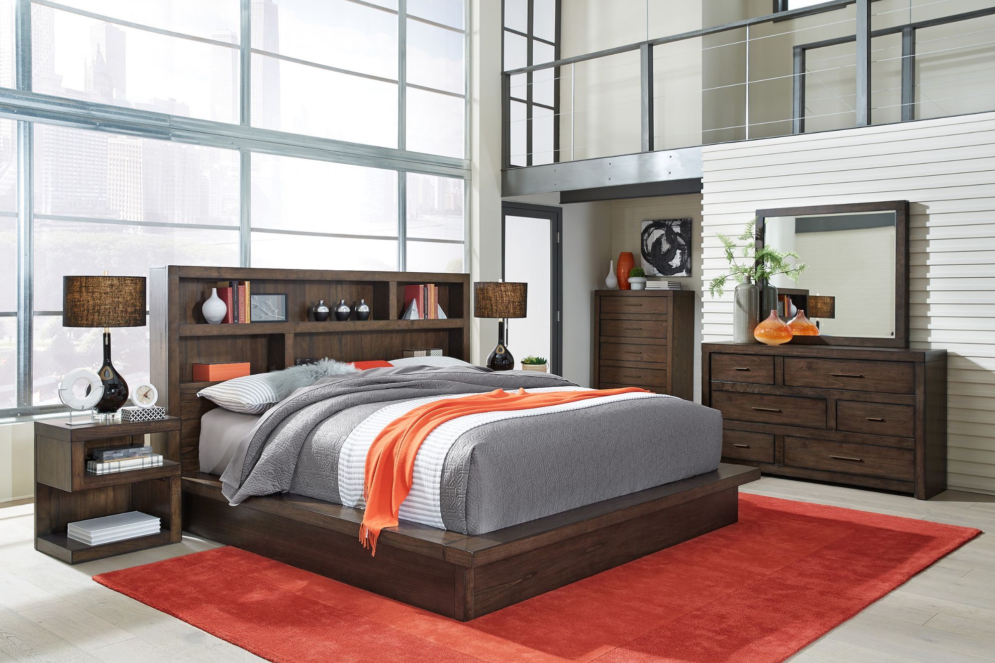 Picture of Modern Loft Brown S Shape Nightstand
