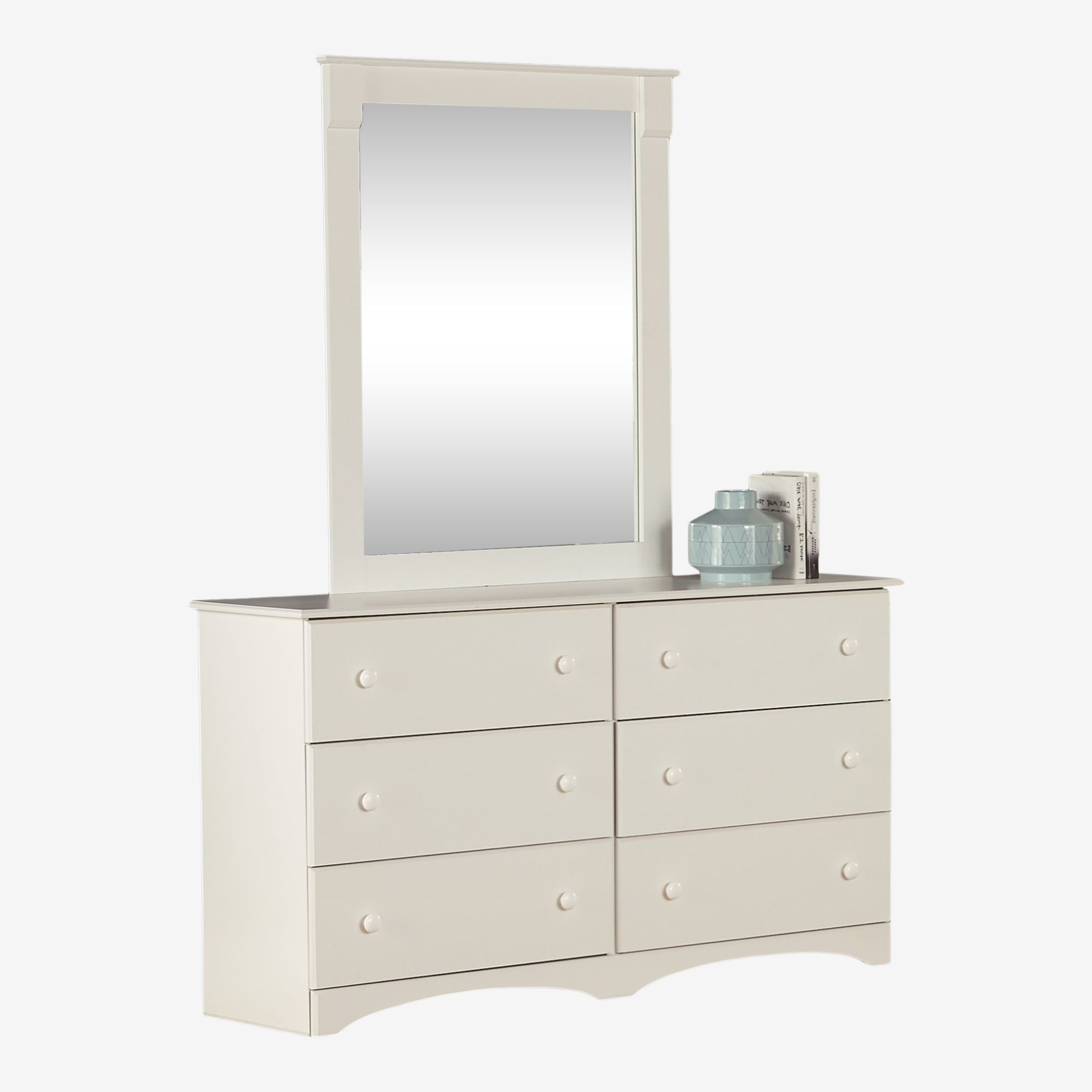 Essential White Dresser and Mirror Set