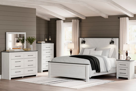 white and brown bedroom furniture