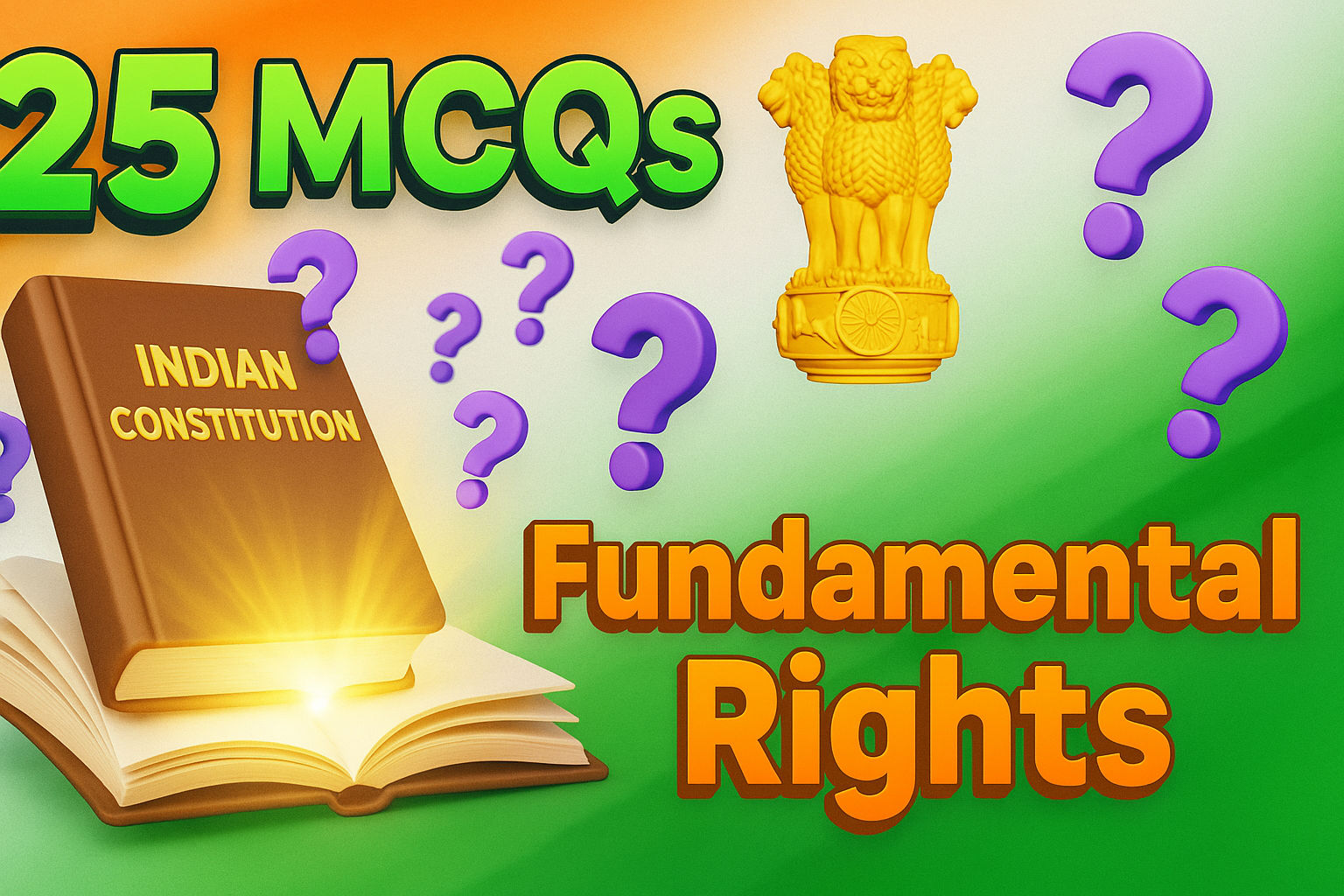 25 MCQs on Fundamental Rights in Indian Constitution