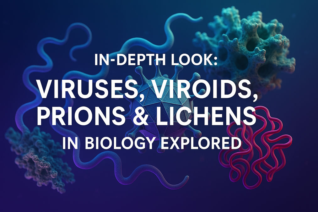 In-Depth Look: Viruses, Viroids, Prions & Lichens in Biology Explored