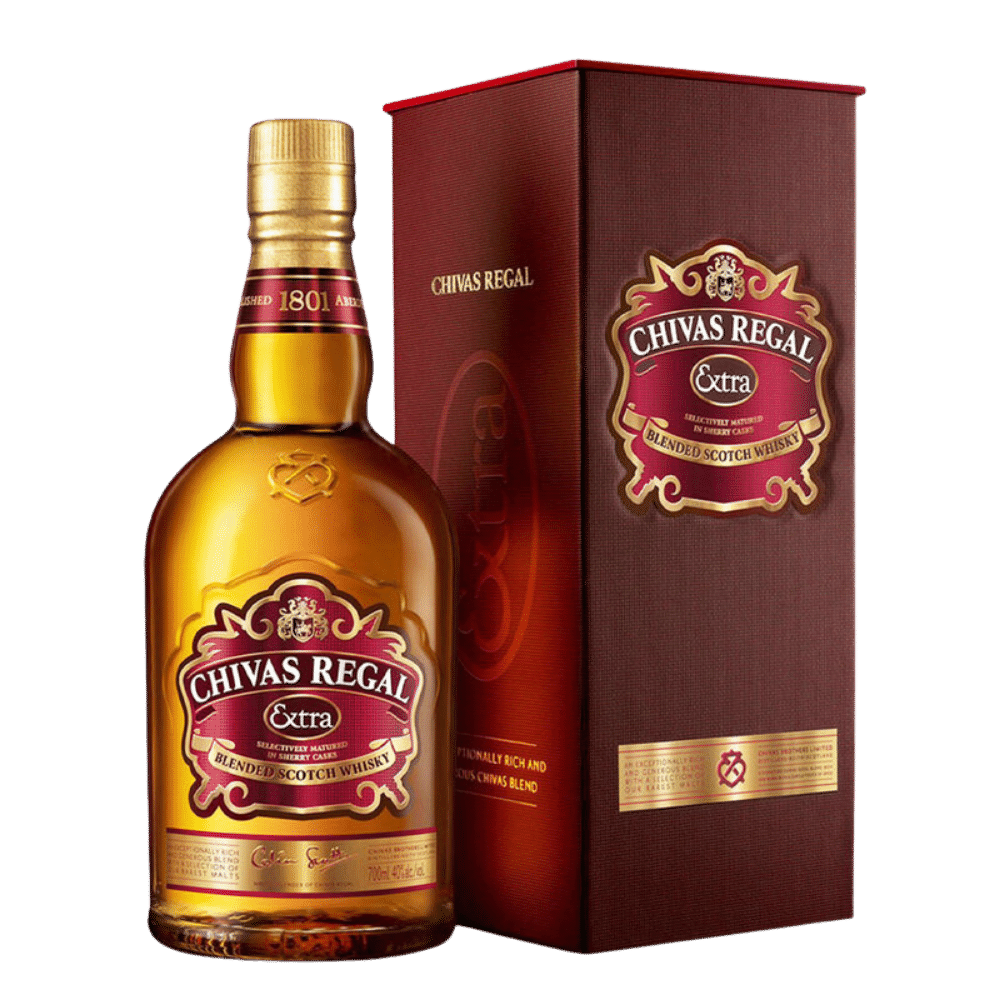 Chivas Regal 12 ans scotch whisky blended et sa balancelle métallique de  présentation