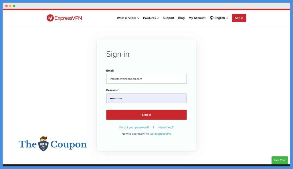 expressvpn login