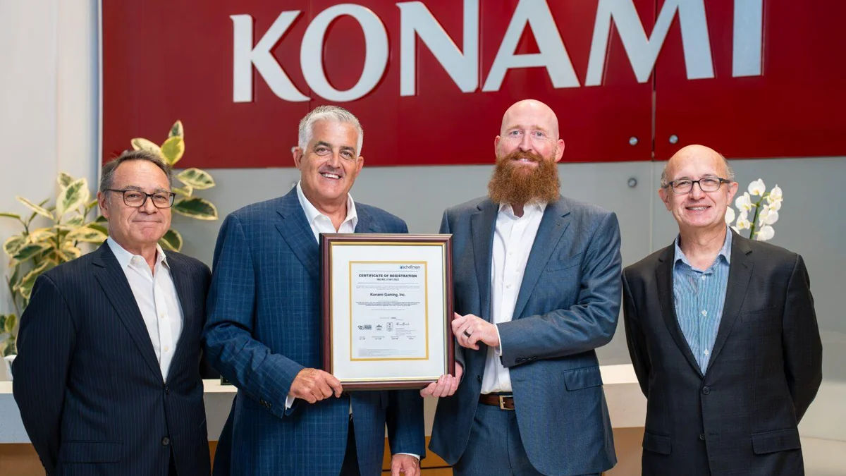 Konami Gaming Achieves Global ISO 27001 Security Certification