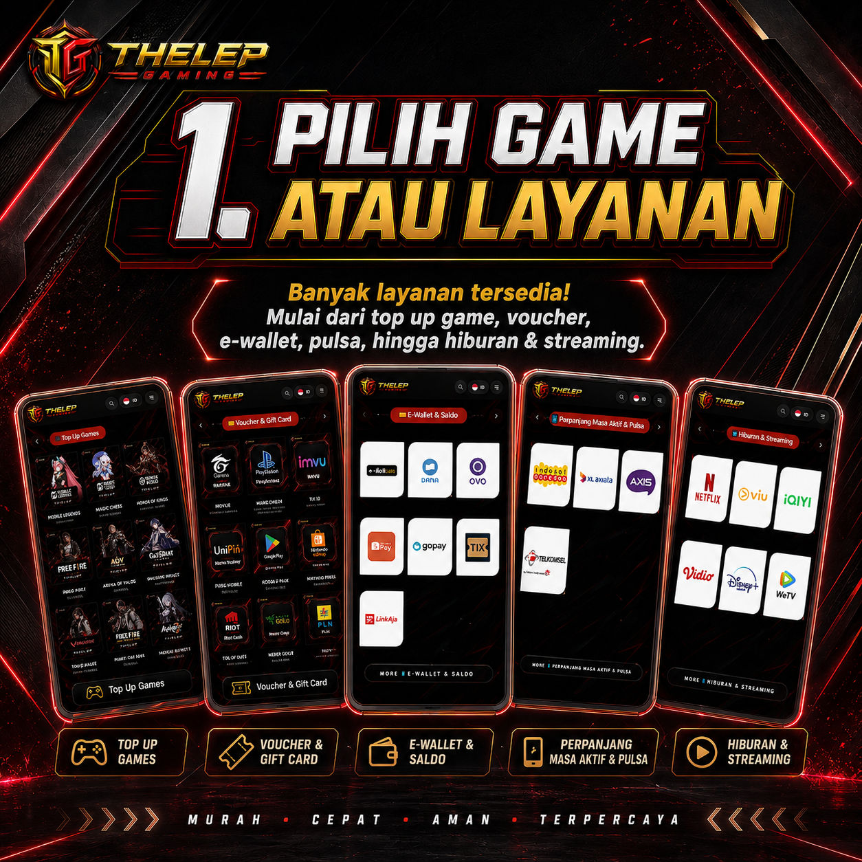 pilih jenis layanan game atau lainnnya