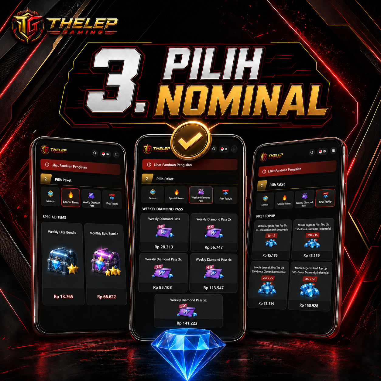 Pilih nominal topup