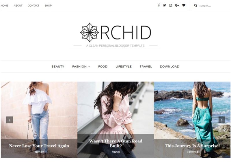 Orchid Fashion Blogger Template