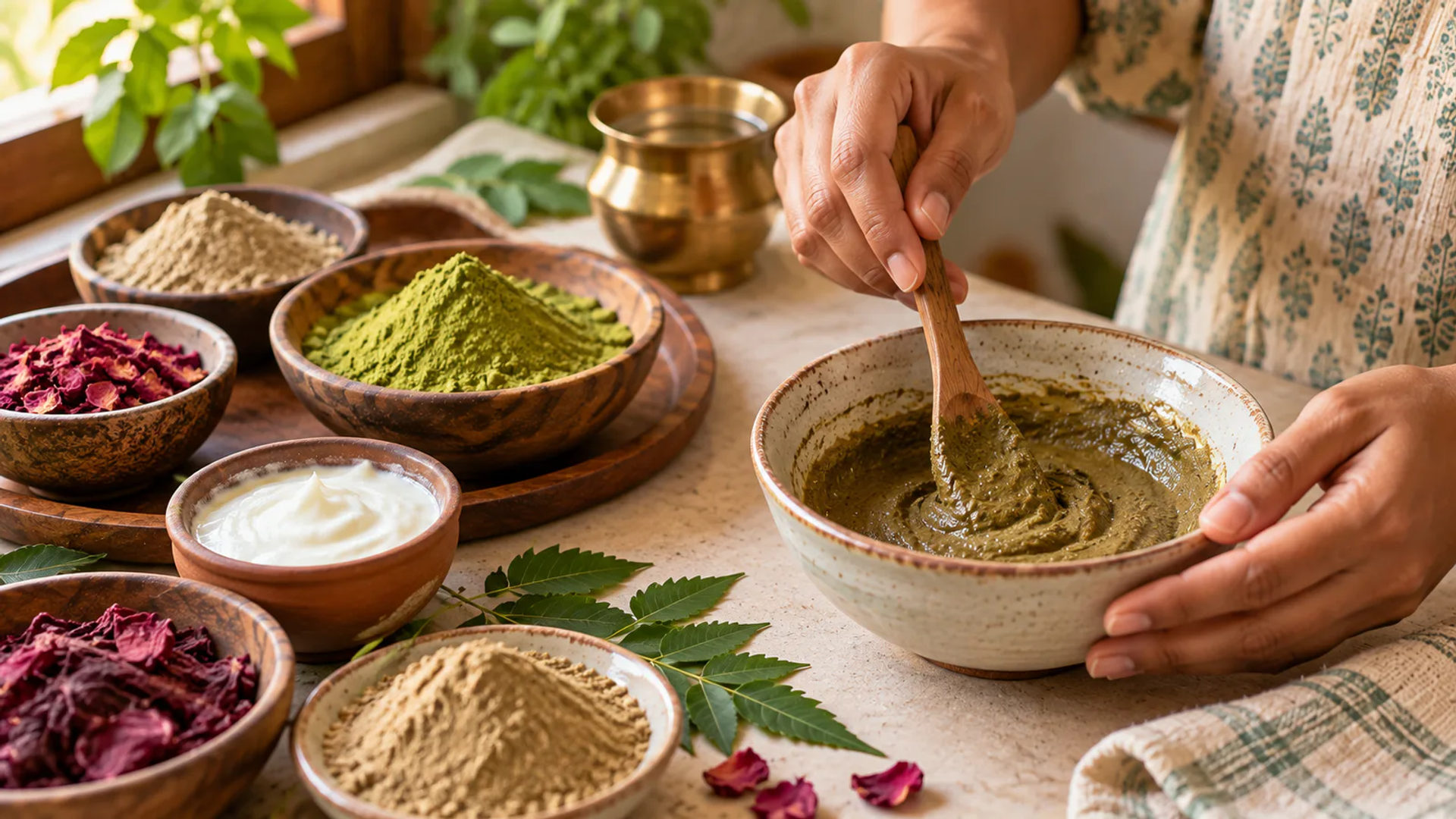 Making a traditional face pack