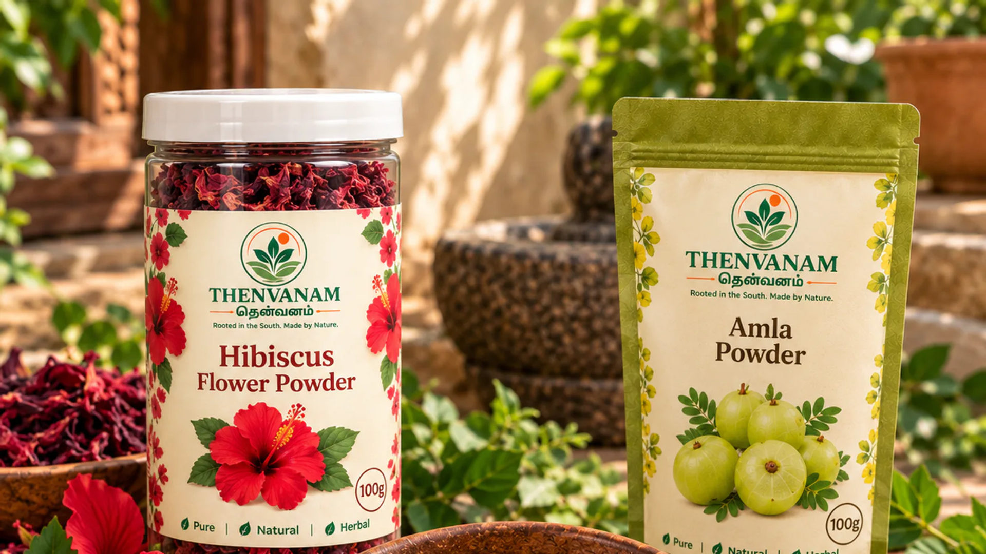 Hibiscus and amla hair pack