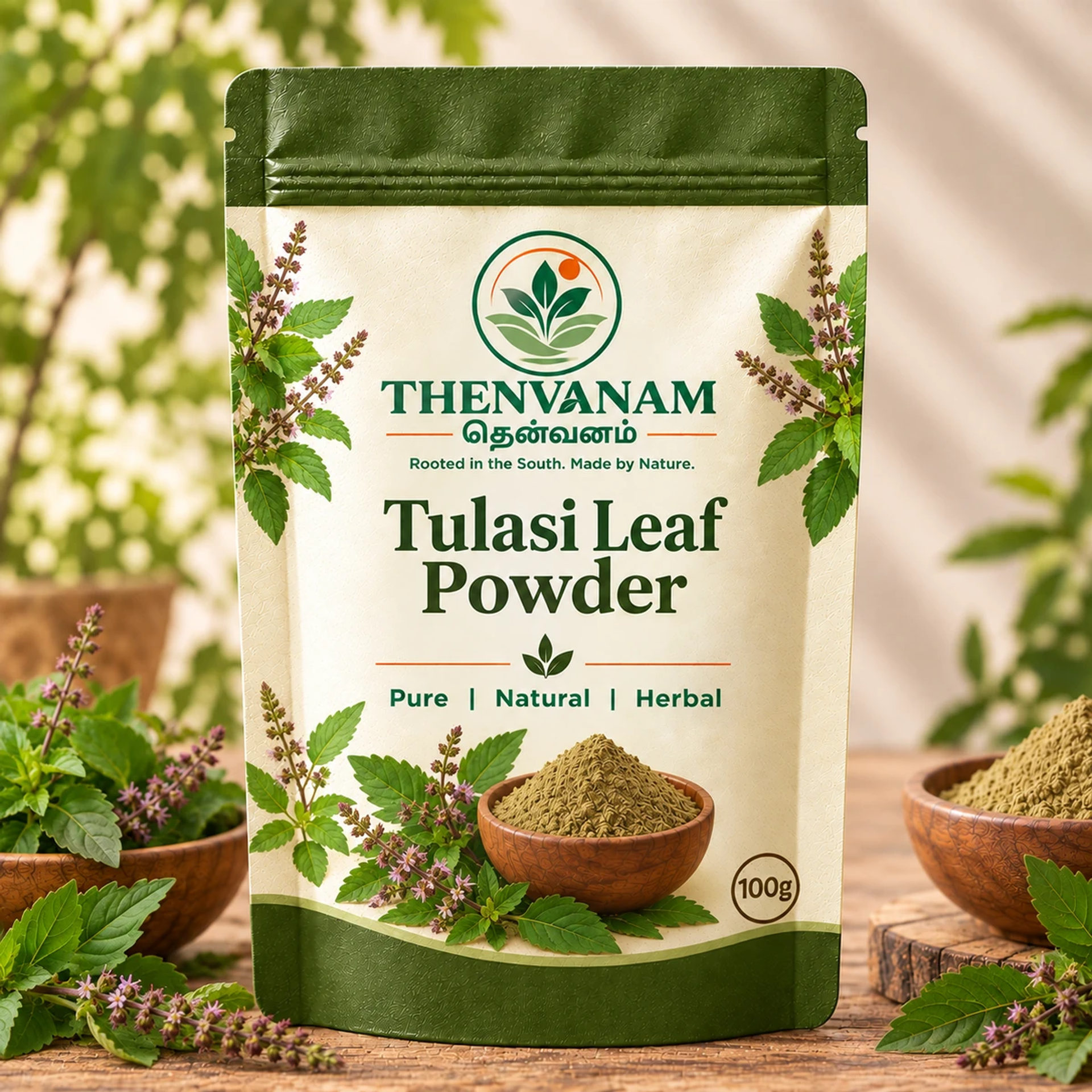 Tulasi Leaf Powder — THENVANAM 100 g pack