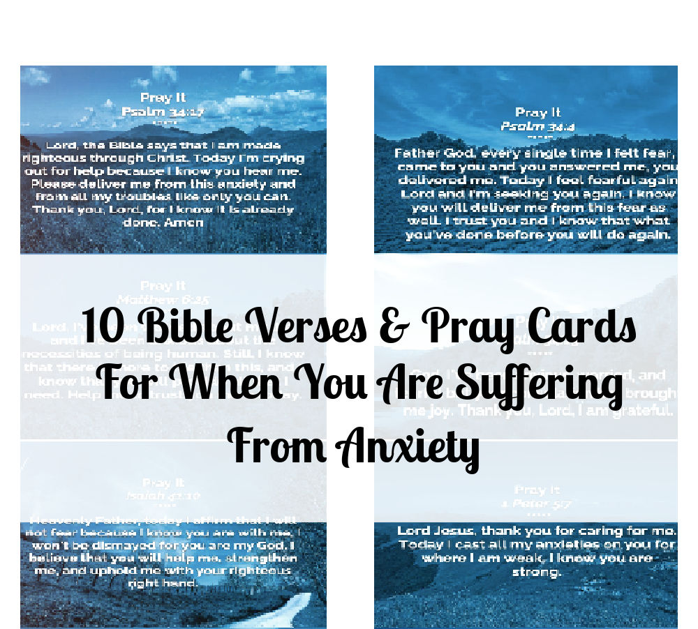 Bible verse Card for Pray When you are Suffering From Anxiety