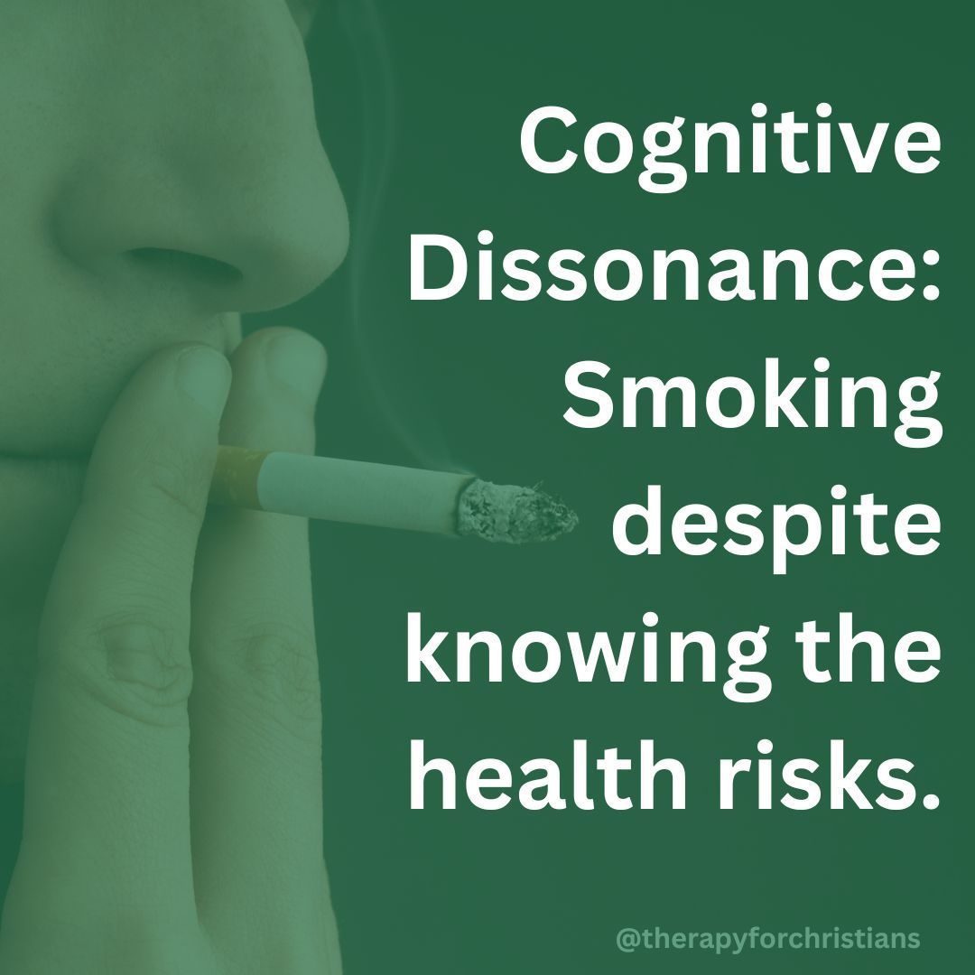 Theory of cognitive dissonance explains why someone smokes despite knowing the health risks