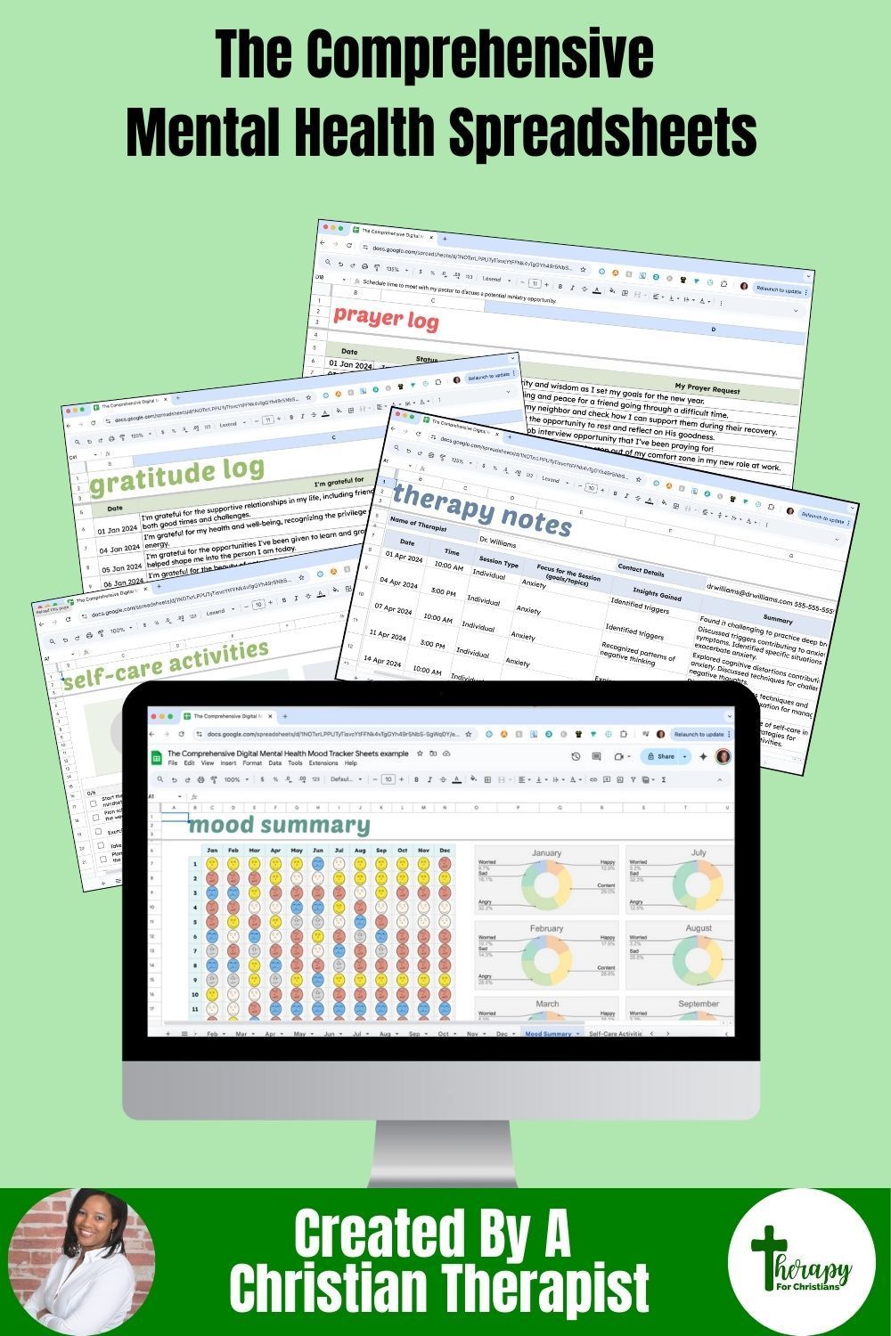 Comprehensive Digital Mood Tracker Sheets for Mental Health Support