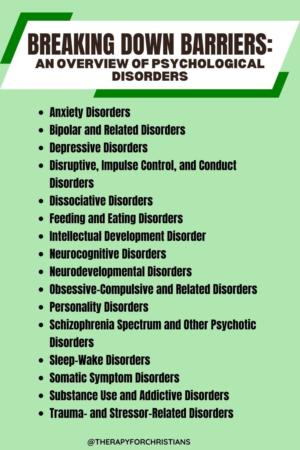 psychiatric disorders List Pinterest image 