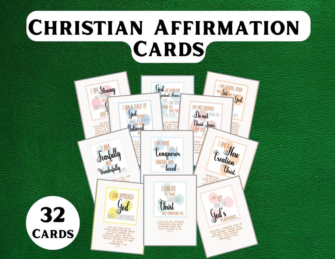 32 Printable Christian Affirmation Cards 