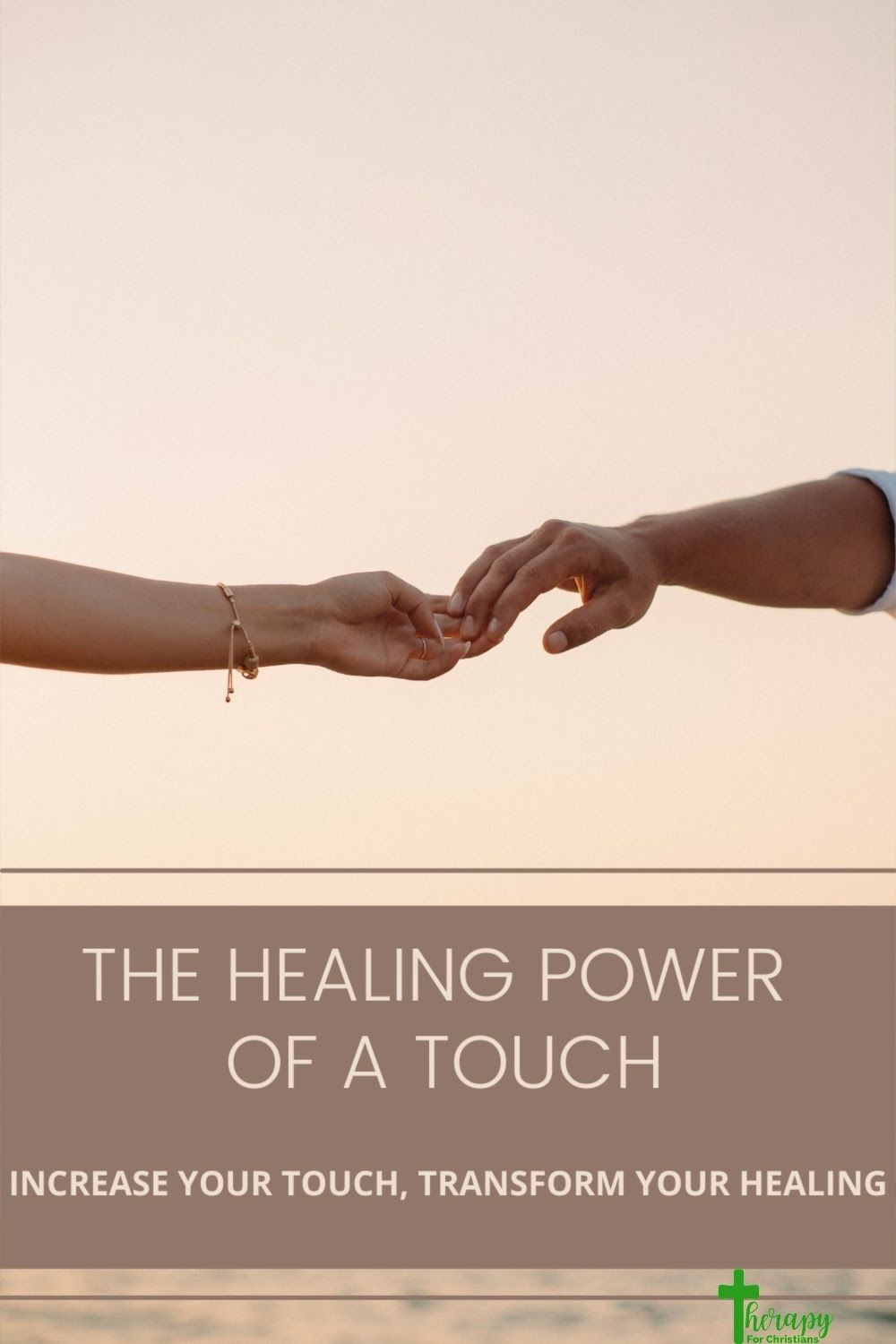 A close-up of hands touching to show the healing power of touch