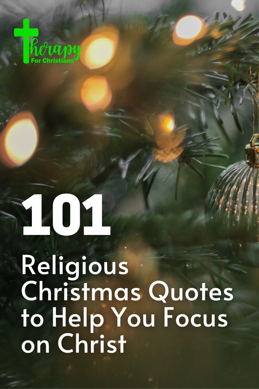 100 religious Christmas quote to help you focus on Christ Pinterest image 