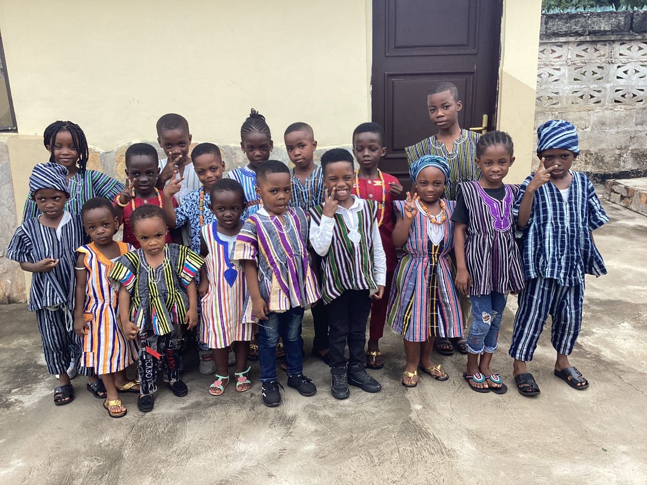 Children in cultural uniform