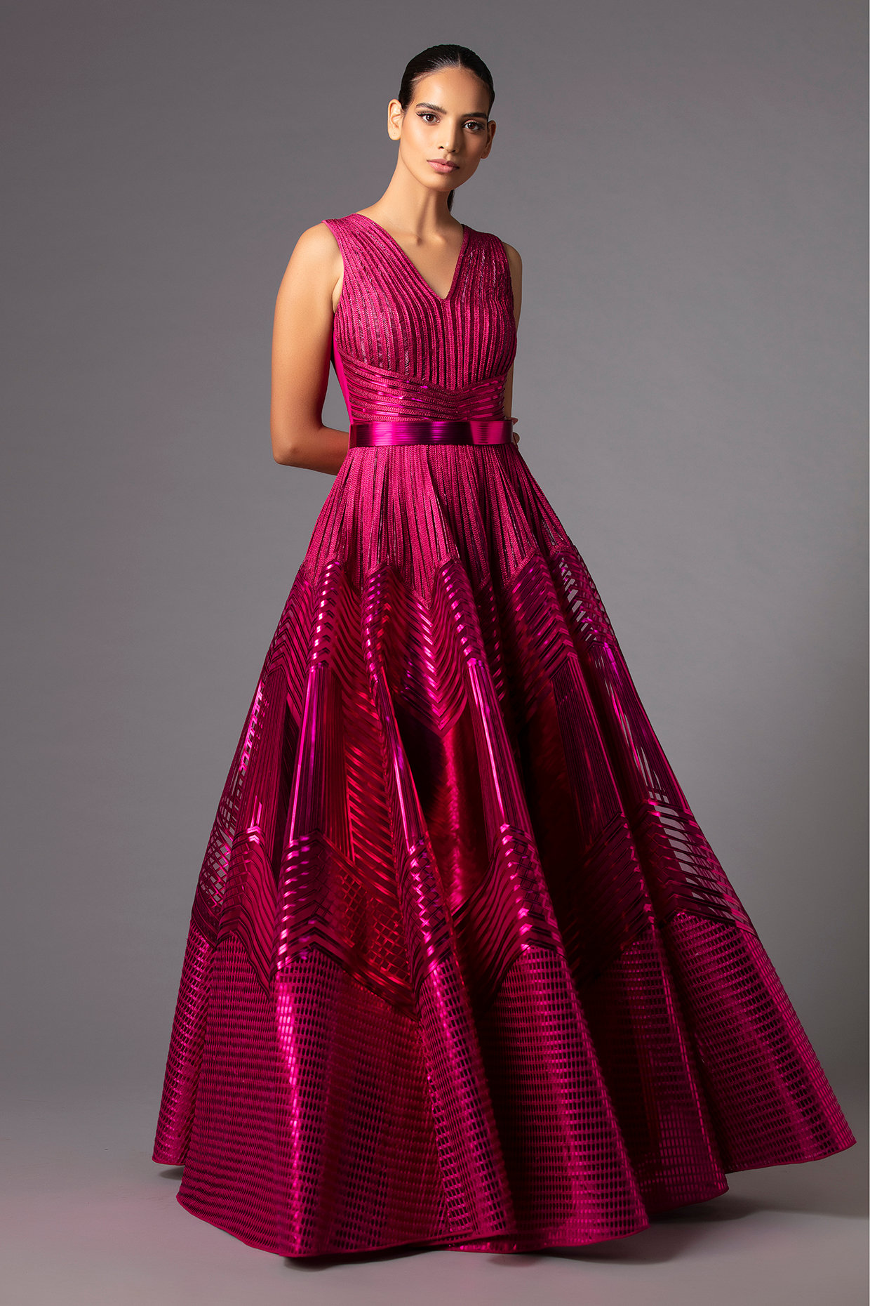 structured evening gown