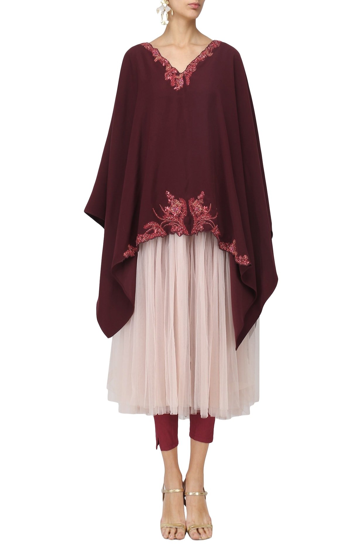 burgundy kaftan