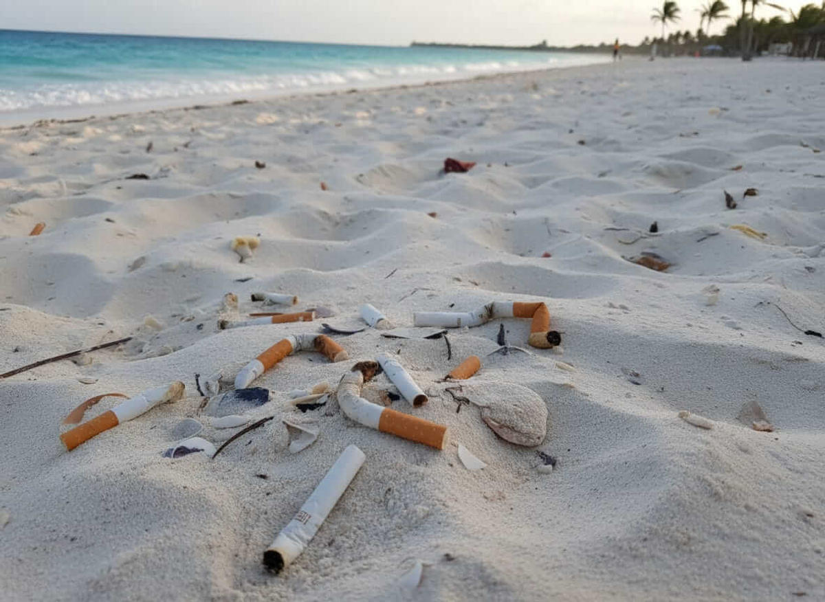 Daily wave of cigarette waste raises new alarms in Tulum