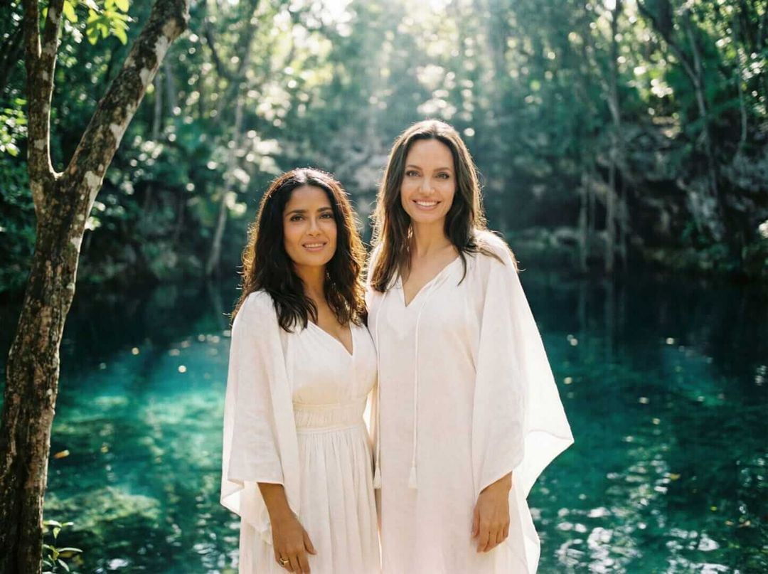 Salma Hayek and Angelina Jolie visit Tulum for film production